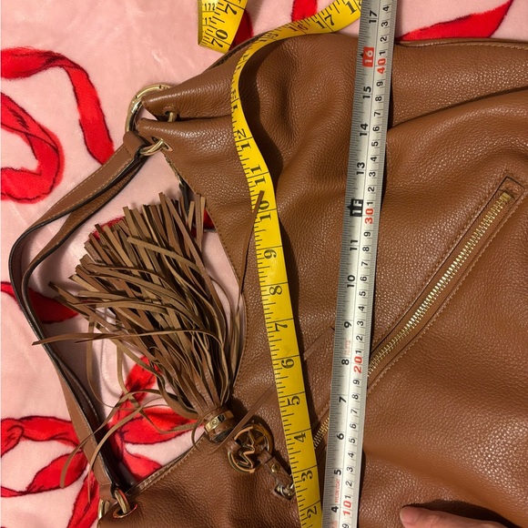Michael Kors Tan Leather Hobo Bag with Tassel - Picture 15 of 16